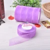 Snow gauze ribbons are in stock and available for 2.5cm gold-rimmed wide-edge wedding decoration DIY gift packaging ribbons details Picture